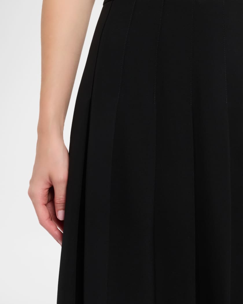 スカート Michael Kors FW23 MIDI SKIRT (MF3709I33D_001BLACK) Michael Kors Collection Front Slit Midi Skirt - Bergdorf Goodman