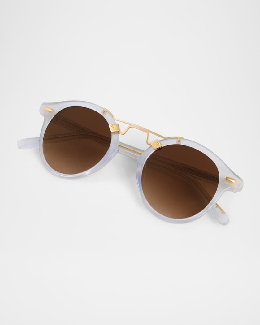 St. Louis Acetate & Stainless Steel Round Sunglasses
