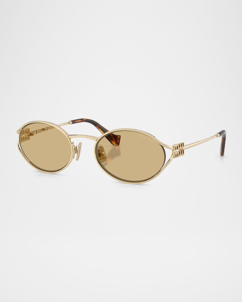 MU 52YS Metal Oval Sunglasses
