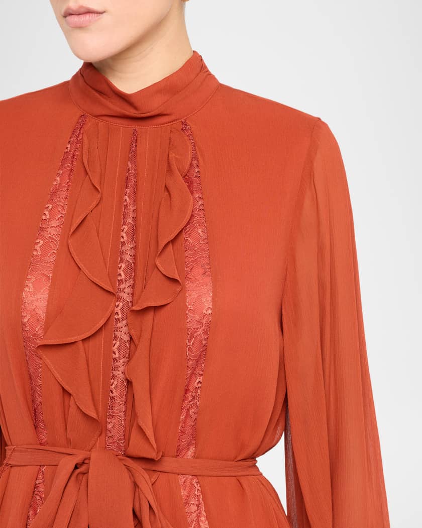 Claudia Silk Chiffon Ruffle Tiered Mini Dress