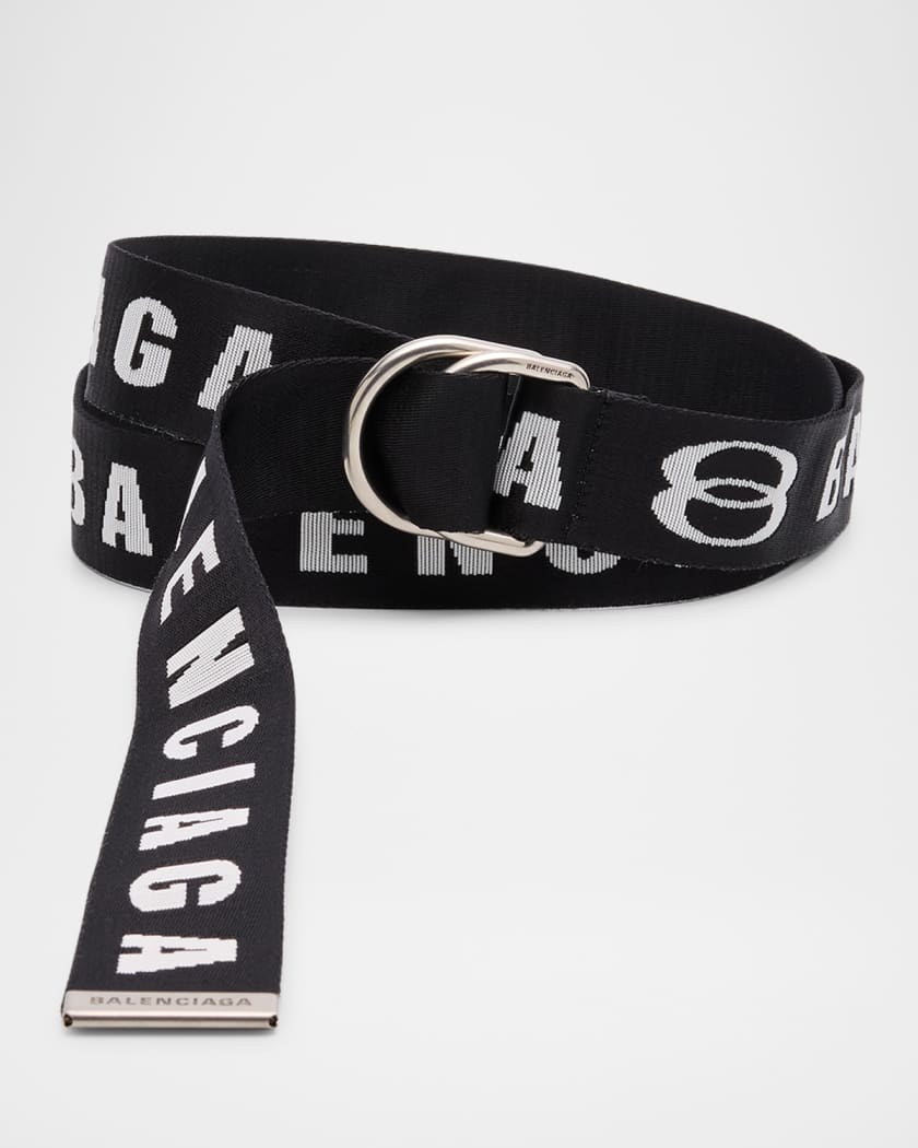 Balenciaga Men's Unity Sports Icon Logo D-Ring Belt | Neiman