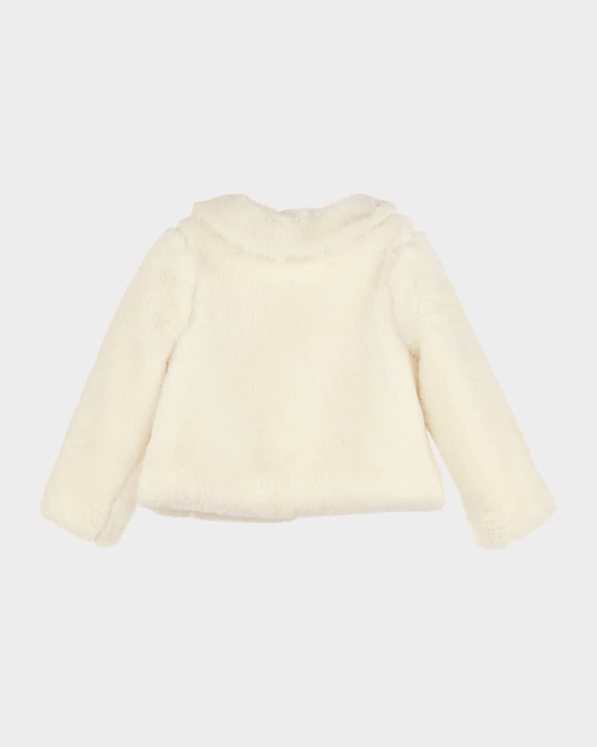 Girl's Fuzzy Long Coat, Size 2-6