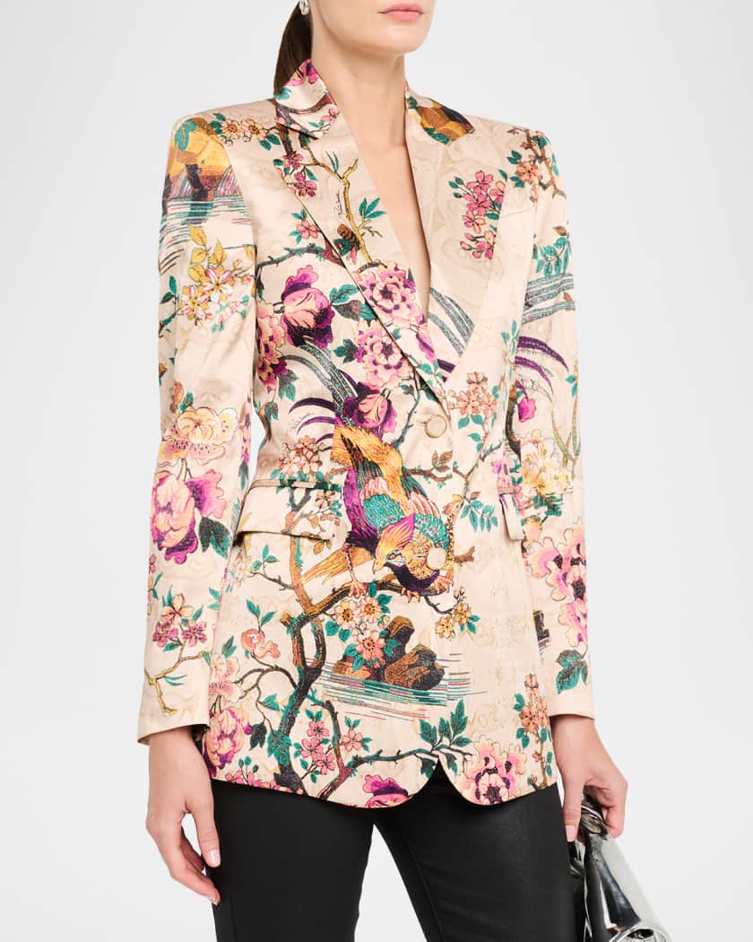 ジャケット ROBERTO CAVALLI SINGLE-BREASTED CADY JACKET Single-breasted wool blazer in Black for Women | Roberto