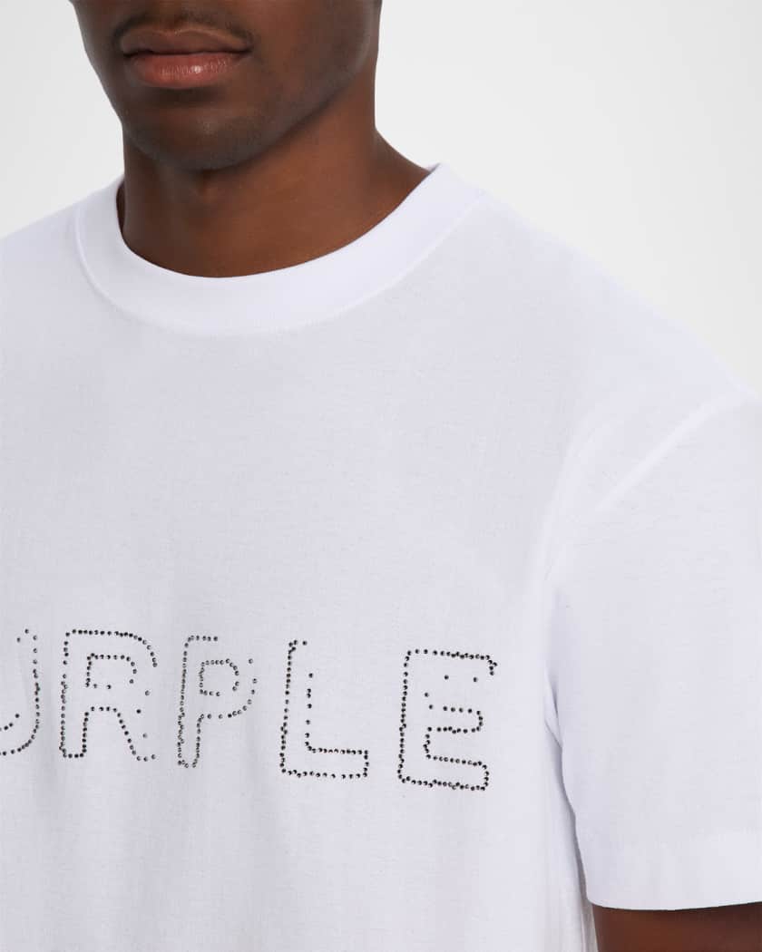 Men's Rhinestone Logo Outline Graphic T-Shirt