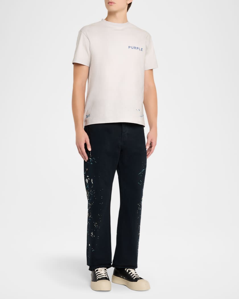 Men's Beaded Splatter Five-Pocket Pants