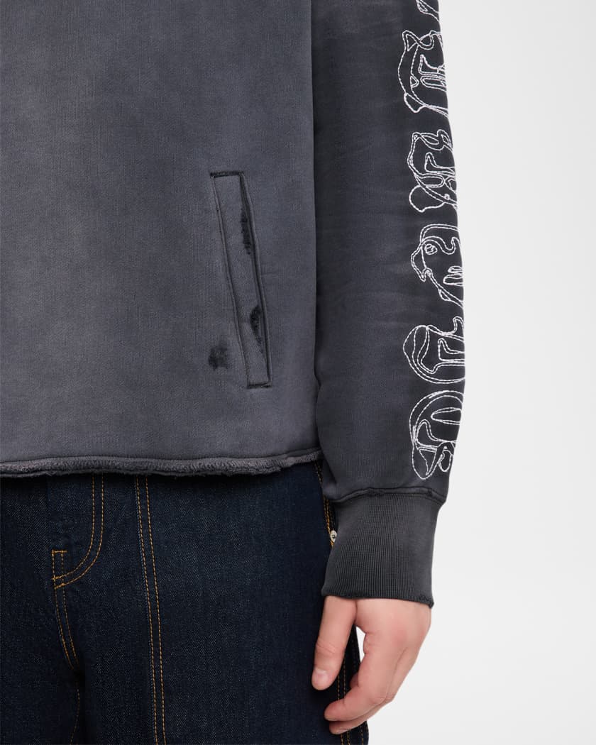 Men's Heavyweight Cotton Sleeve-Logo Hoodie