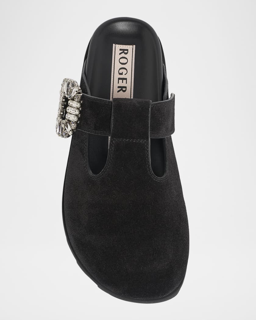 サンダル・ミュール Roger Vivier Black Suede Mule Slidy Viv Slidy Viv' Mules in suede Black Woman RVW62542100HG041MB999