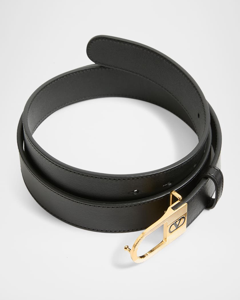 Valentino Garavani VLogo Signature Enameled Logo Leather