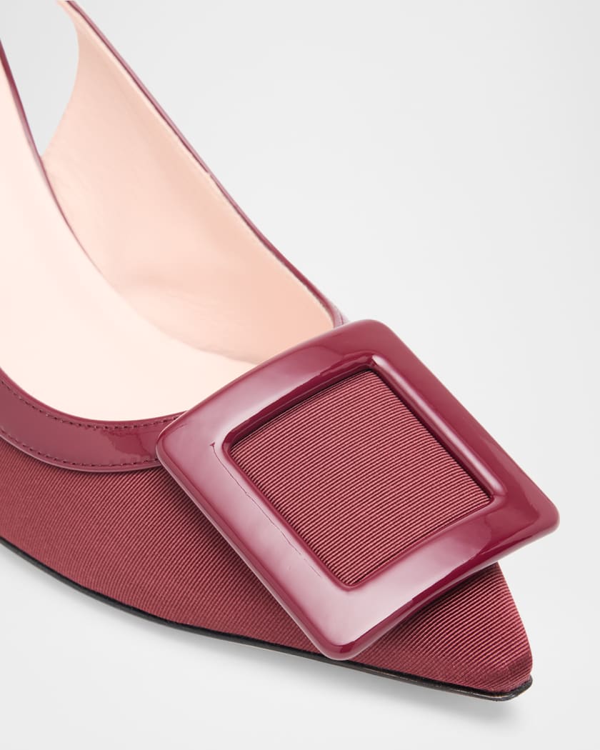 Roger Vivier Viv in the City Grosgrain Slingback Pumps