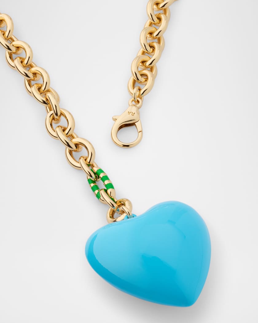 The Puffy Heart Necklace, Turquoise