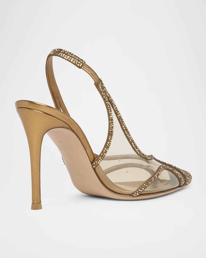 Burma Embellished Plexi Slingback Pumps