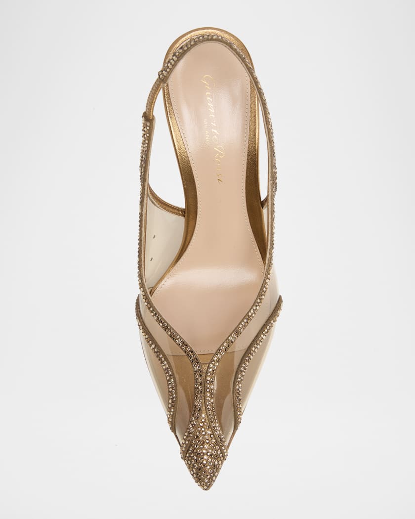 Burma Embellished Plexi Slingback Pumps