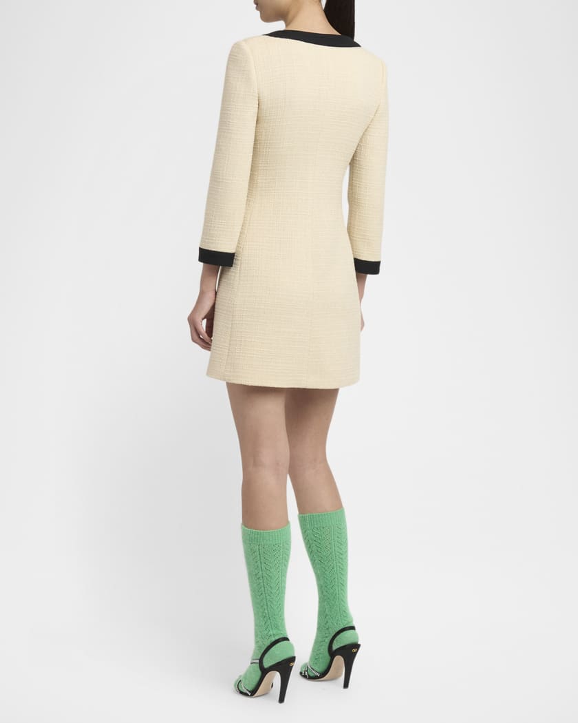 Valentino Garavani Tweed Long-Sleeve Zip Mini Dress | Neiman