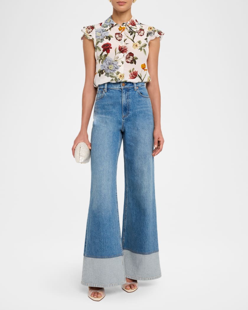 Martel Flutter-Sleeve Blouse