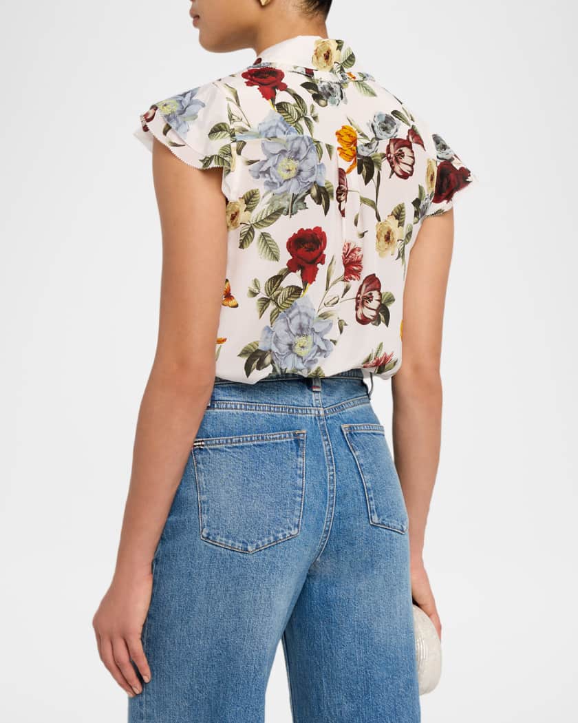 Martel Flutter-Sleeve Blouse
