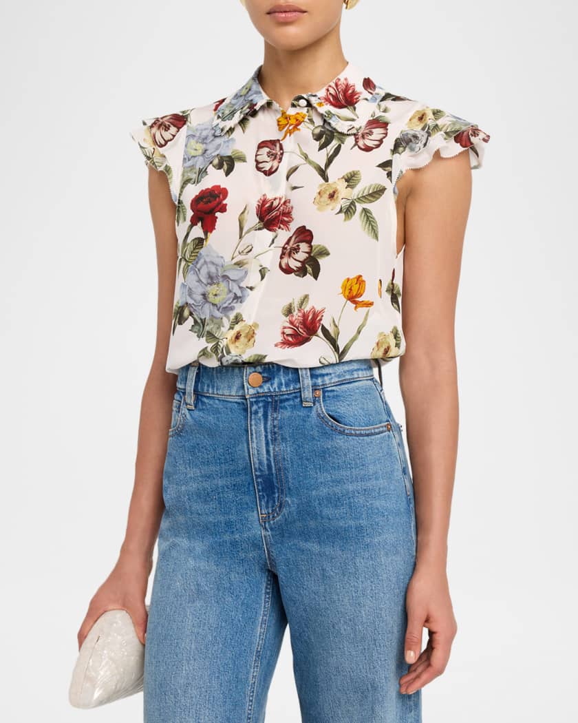 Martel Flutter-Sleeve Blouse
