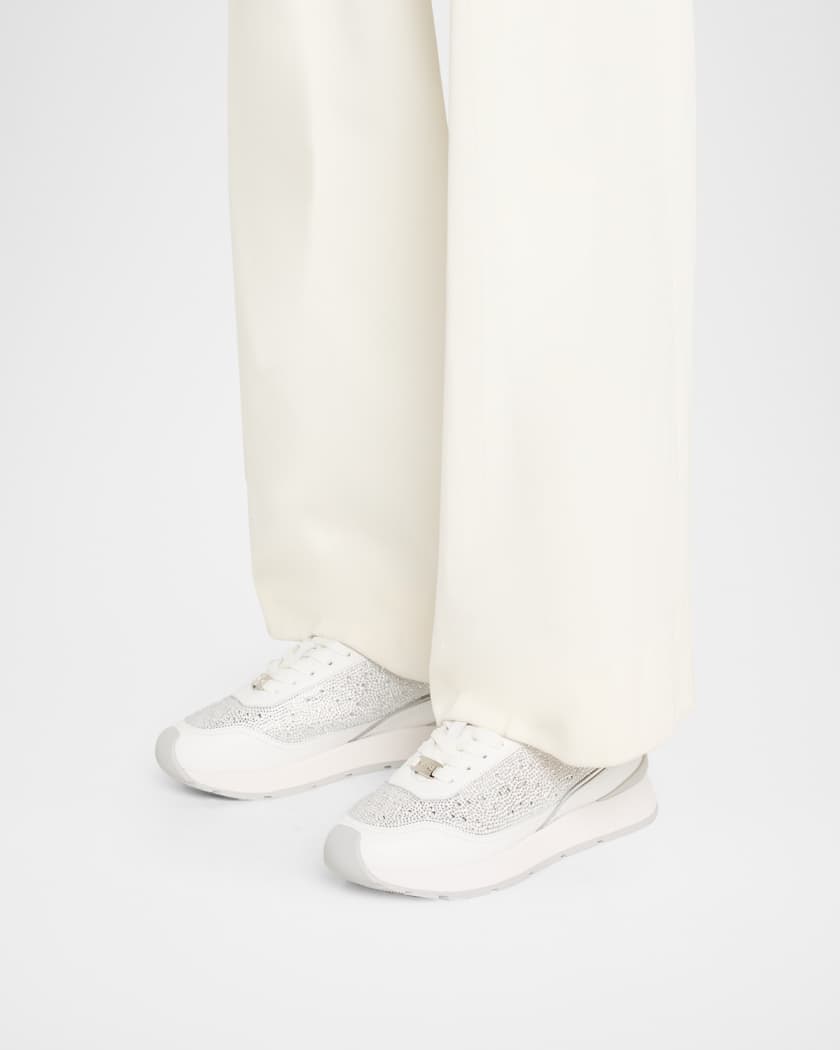 Pirene Embellished Leather Runner Sneakers