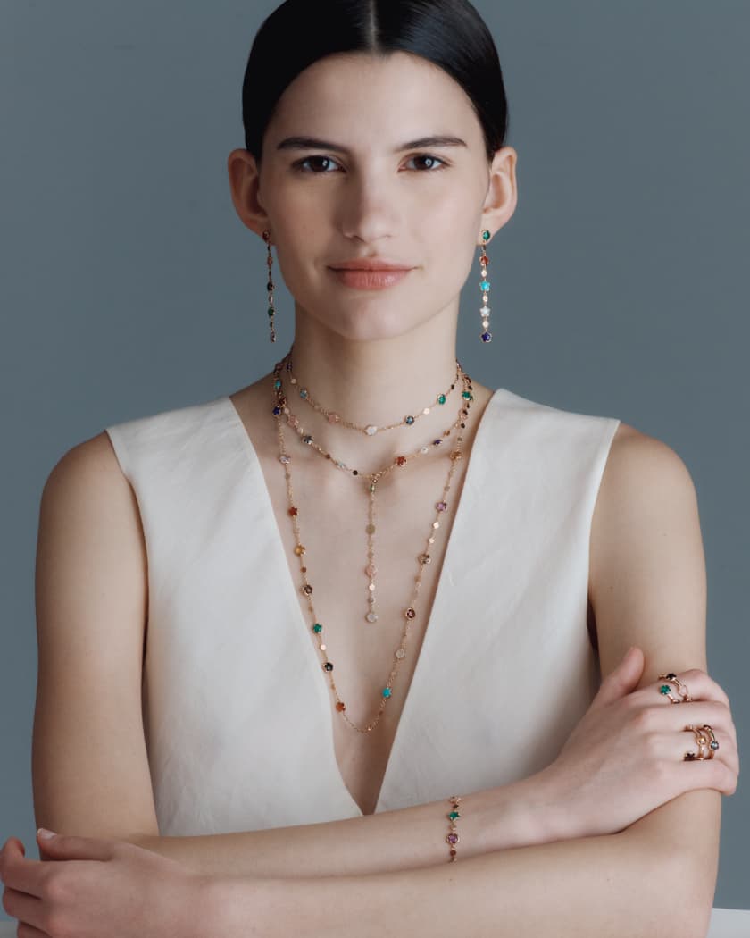 18K Rose Gold Figlia dei Fiori Bracelet with Multicolor Stones