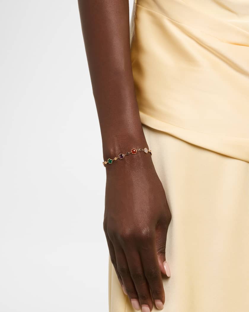 18K Rose Gold Figlia dei Fiori Bracelet with Multicolor Stones