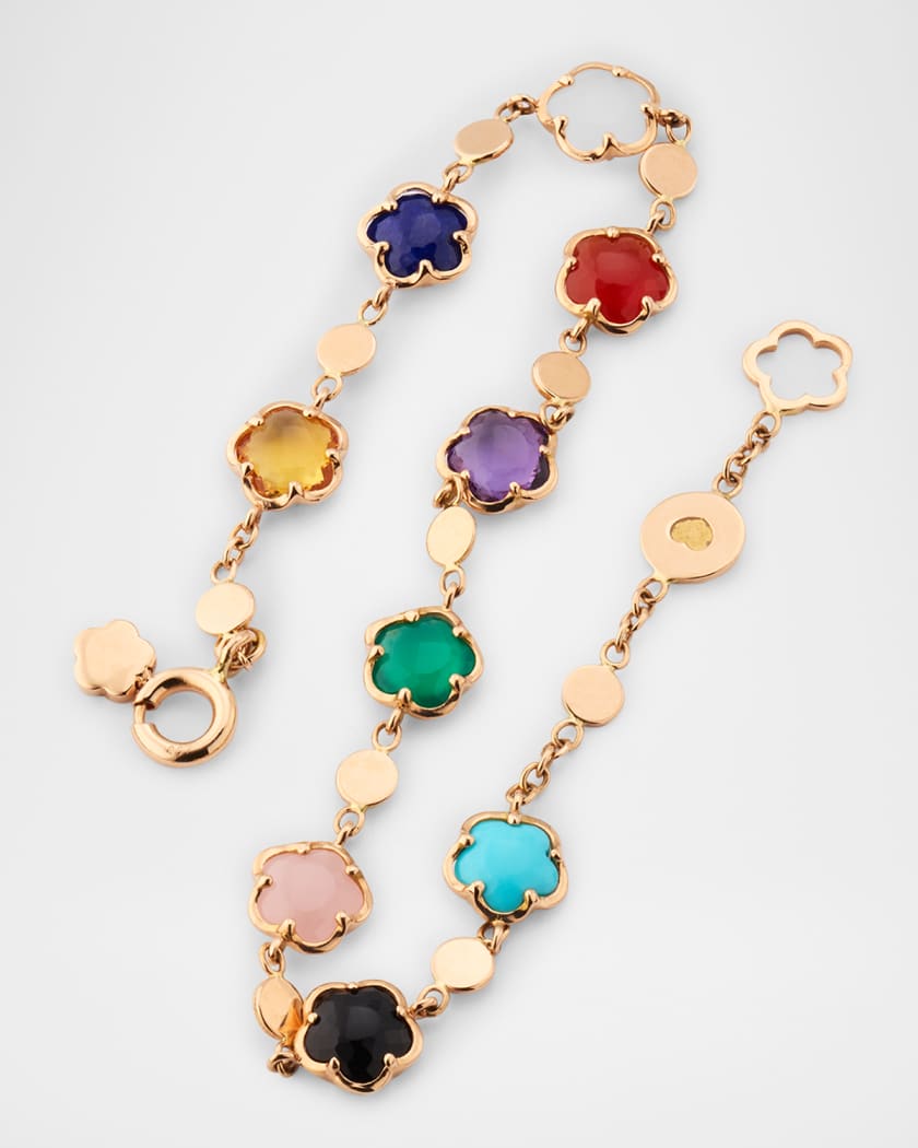 18K Rose Gold Figlia dei Fiori Bracelet with Multicolor Stones