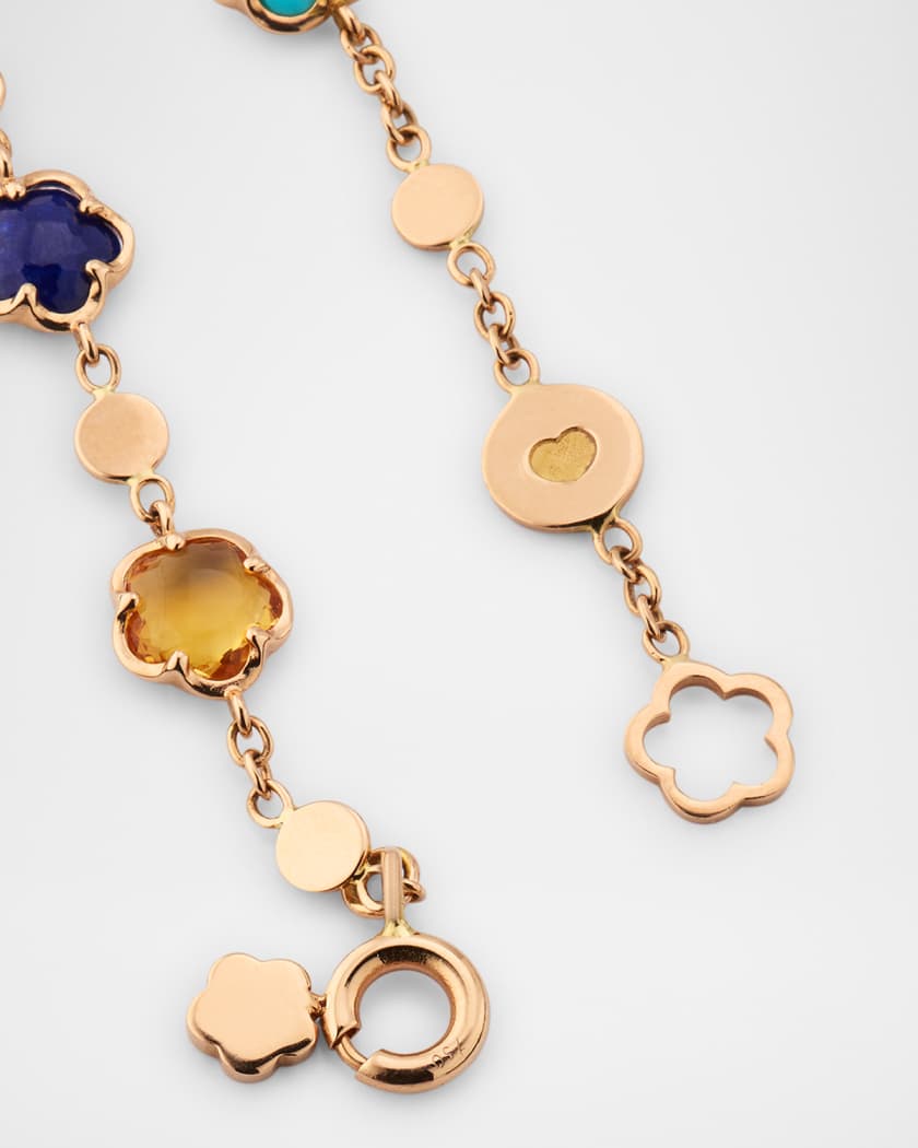 18K Rose Gold Figlia dei Fiori Bracelet with Multicolor Stones