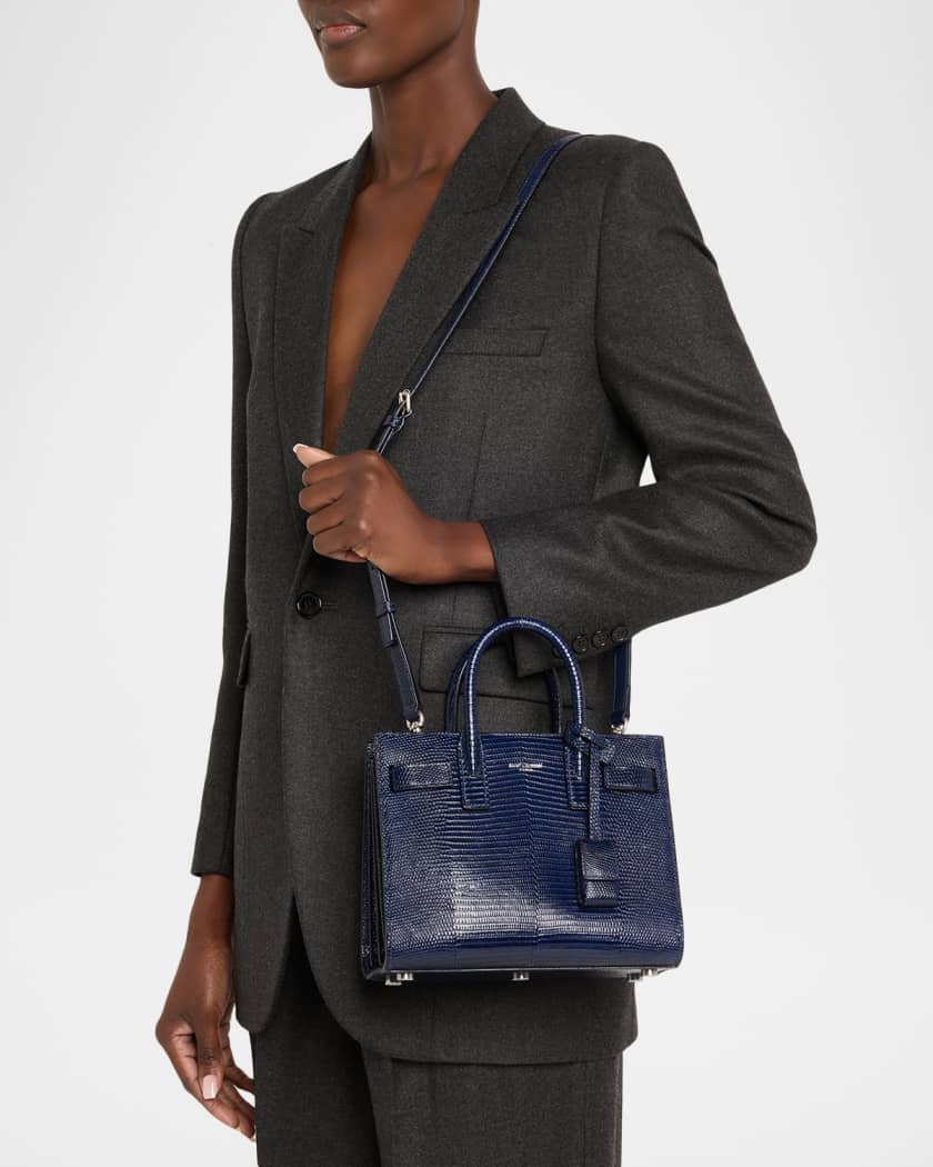 Sac de Jour Nano Top-Handle Bag in Lizard Leather