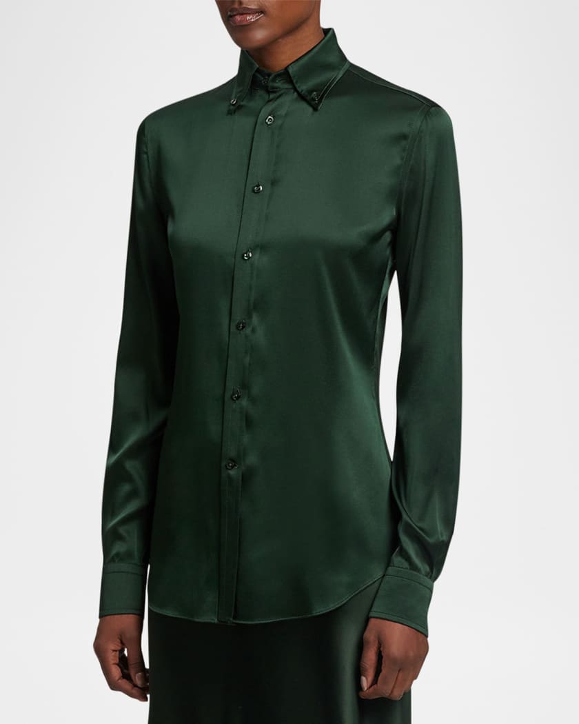 Cameron Satin Long-Sleeve Shirt