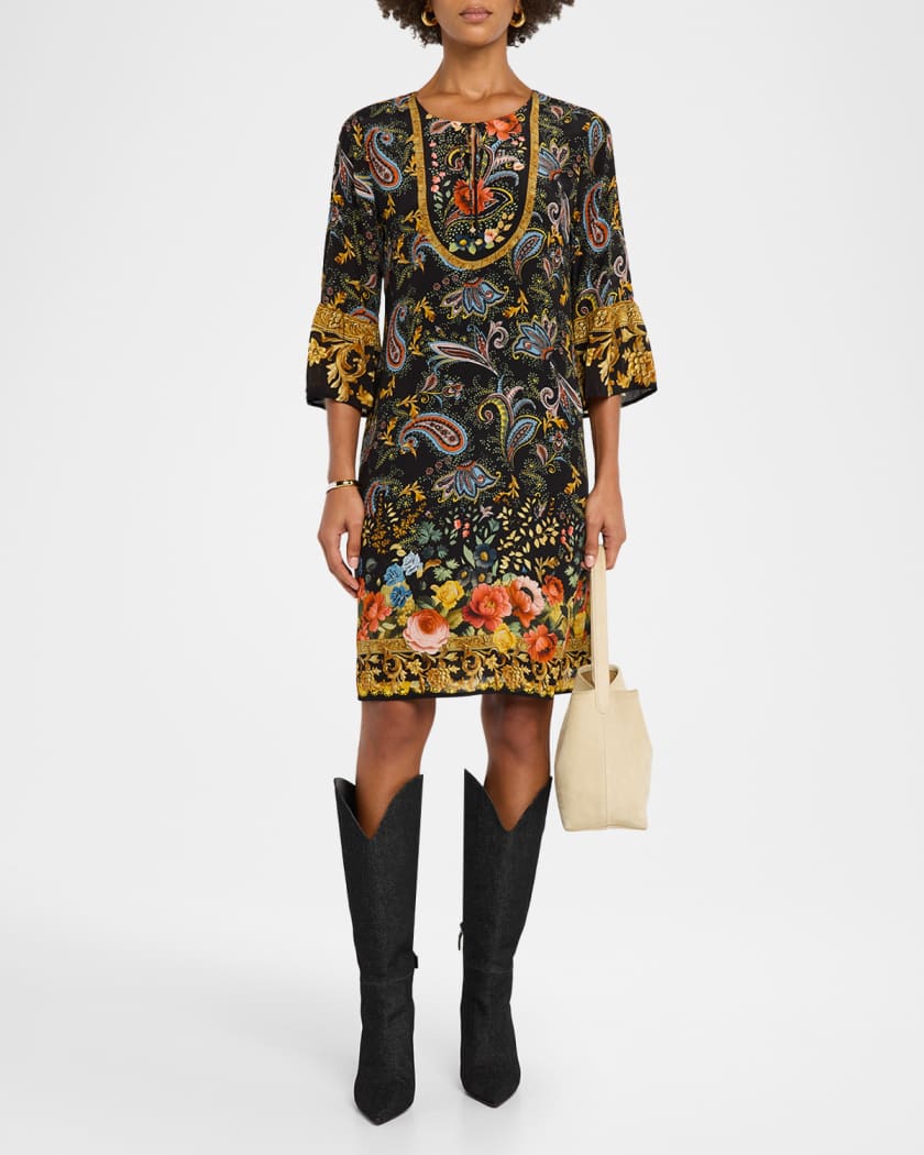 Sofiya Printed Silk Tunic Dress