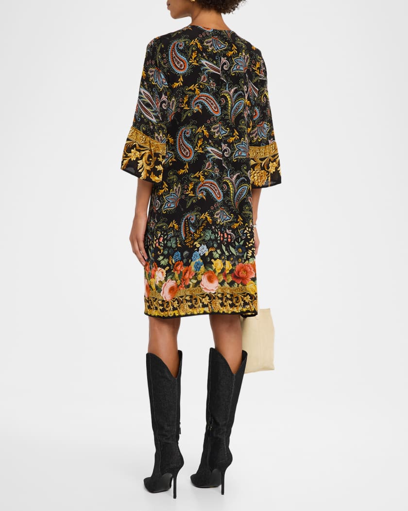 Sofiya Printed Silk Tunic Dress