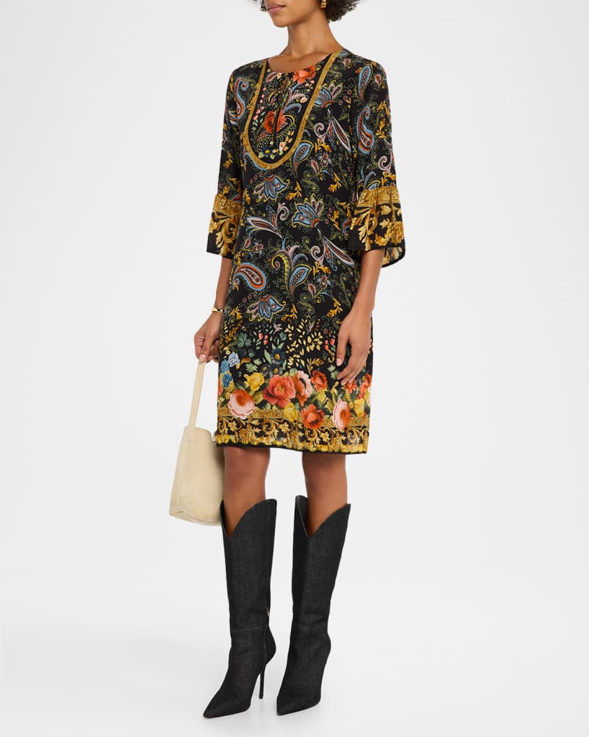Sofiya Printed Silk Tunic Dress