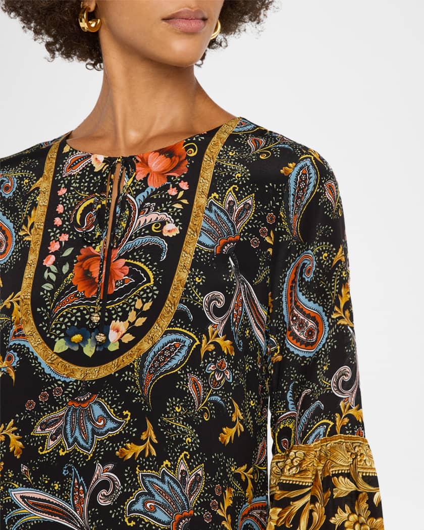 Sofiya Printed Silk Tunic Dress