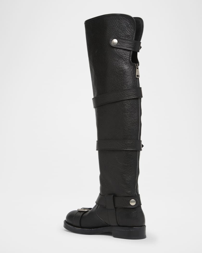 Leather Buckle Boots