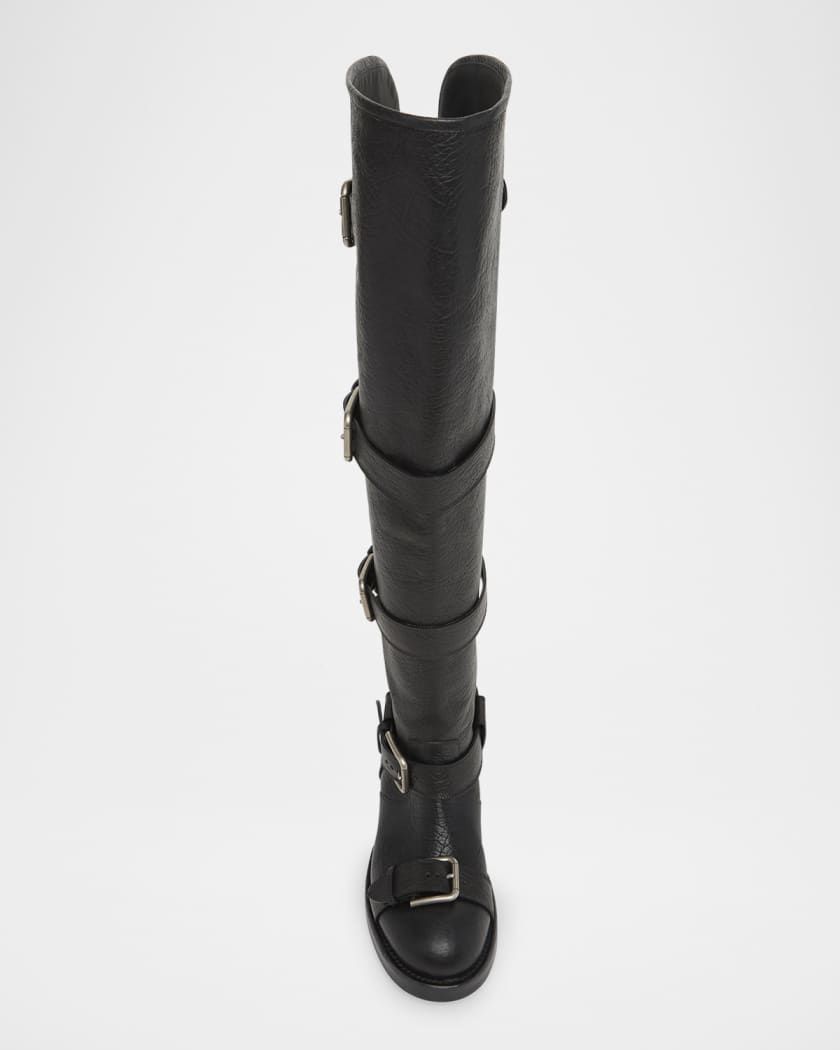 Leather Buckle Boots