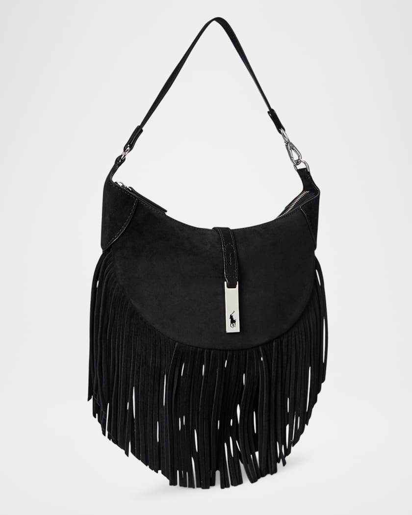 Polo ID Small Fringe Suede Shoulder Bag