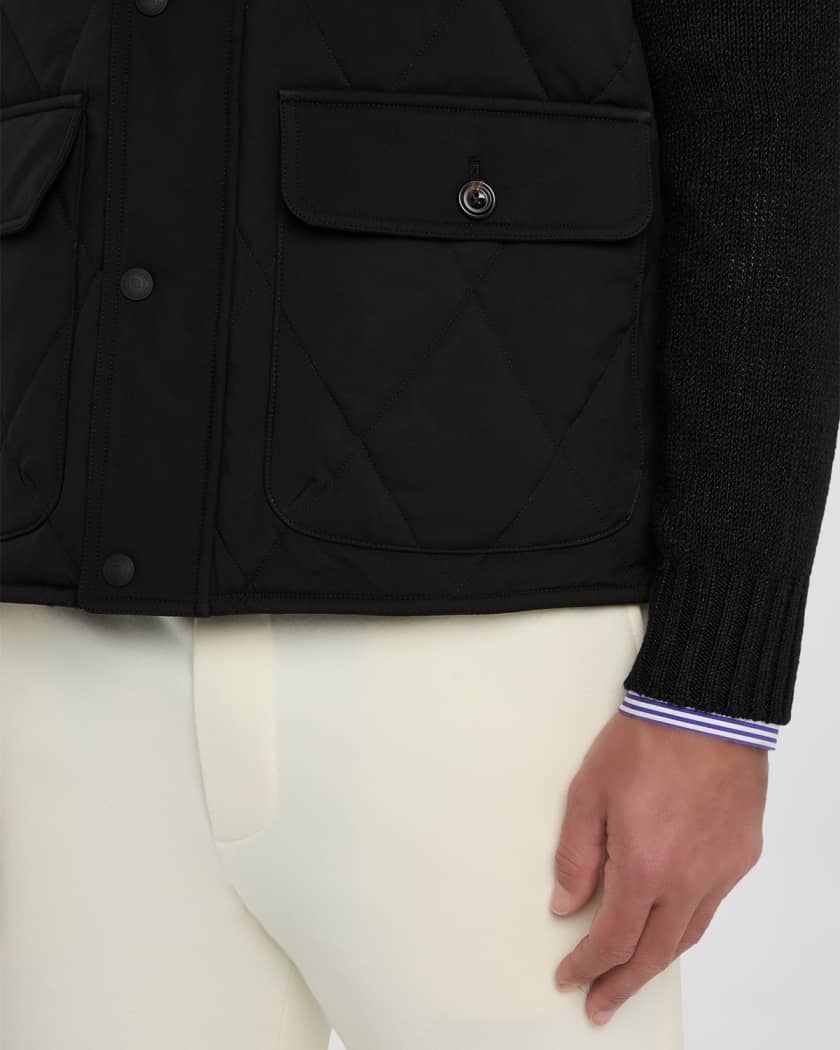 Ralph Lauren Purple Label Men's Carleton Quilted Snap-Front Vest