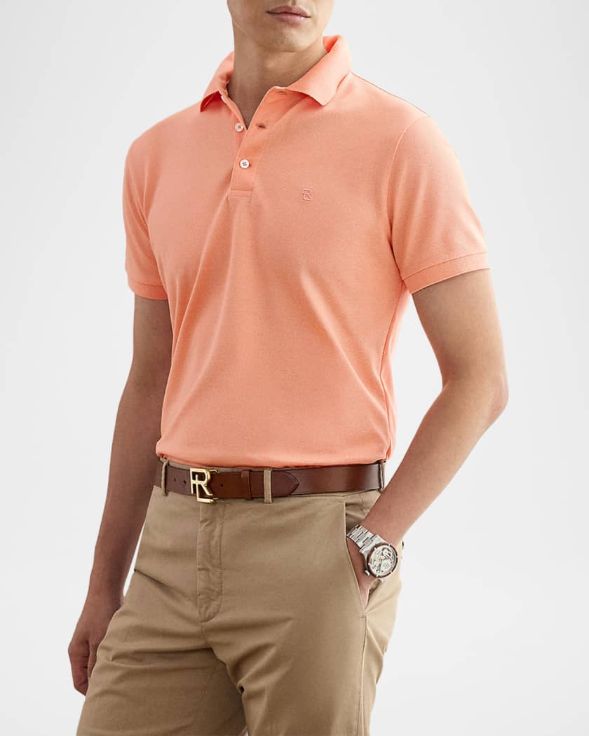 Men's Double-Mercerized Pique Monogram Polo Shirt