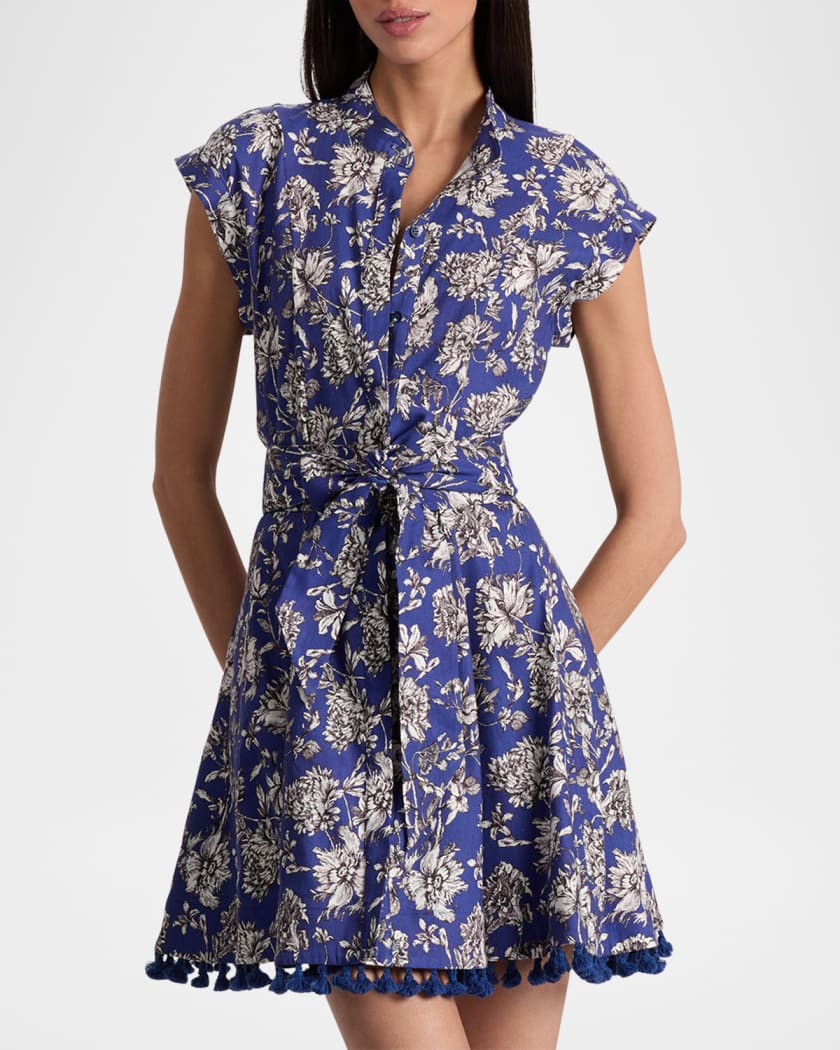 Lucy Blooming Wild Cuffed Cap Sleeve Mini Shirtdress