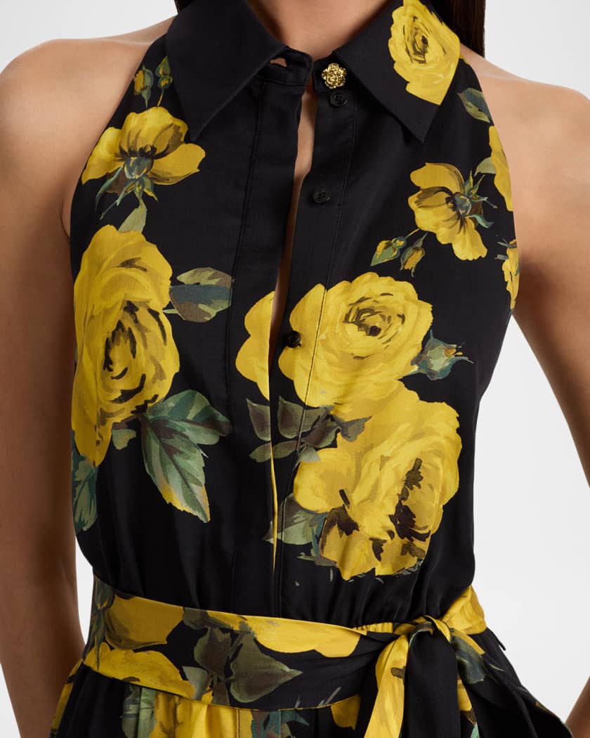 ALICE+OLIVIA 花柄プリント シャツドレス MIRANDA Alice + Olivia Miranda Halter Mini Dress | Neiman Marcus