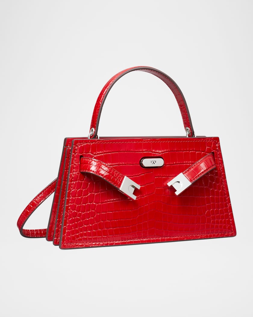 Mini Croc-Embossed Leather Top-Handle Bag