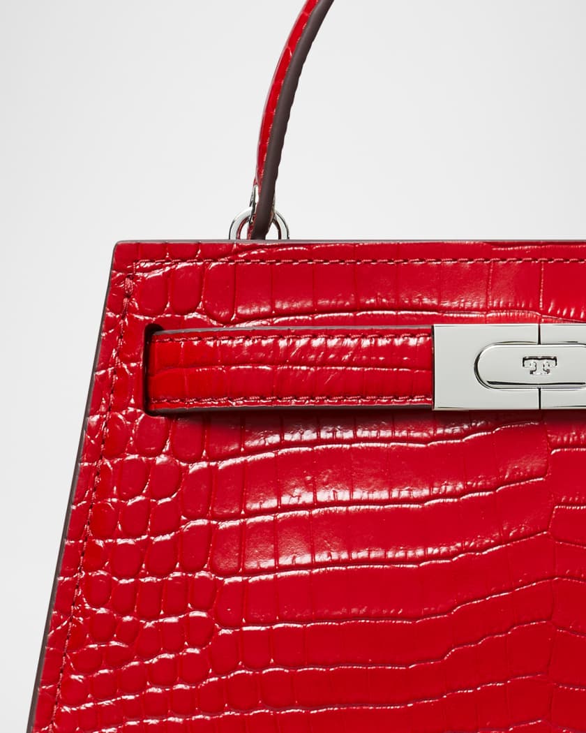 Mini Croc-Embossed Leather Top-Handle Bag