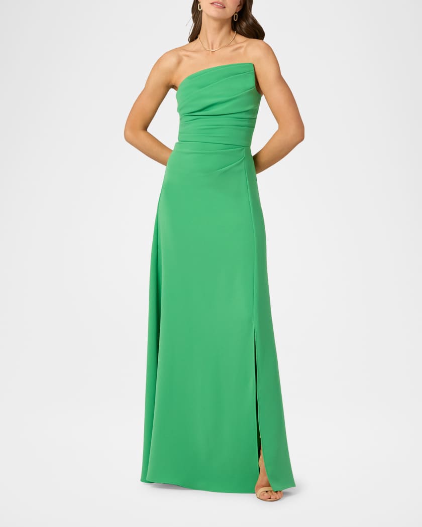Vicki Strapless Pleated A-Line Gown