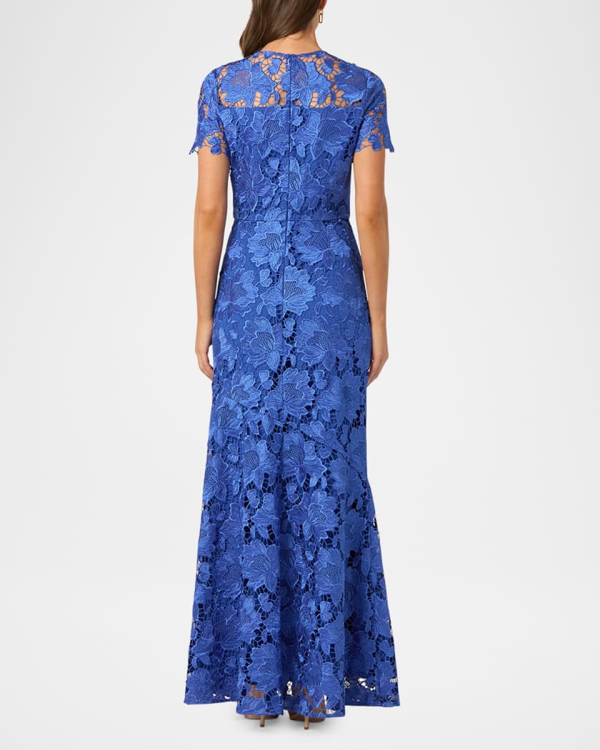 Elie A-Line Floral Lace Gown