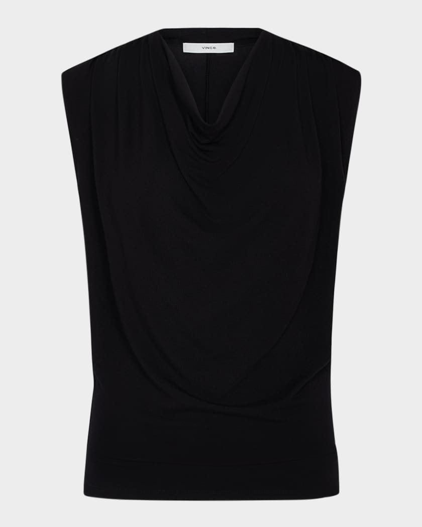 【Vince】 Drapedシルクサテントップ Vince Draped Cowl-Neck Top | Neiman Marcus