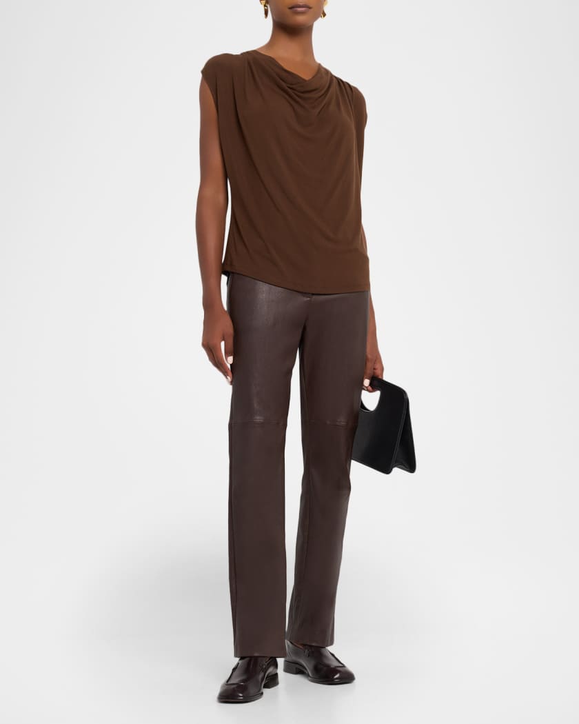 Draped Cowl-Neck Top