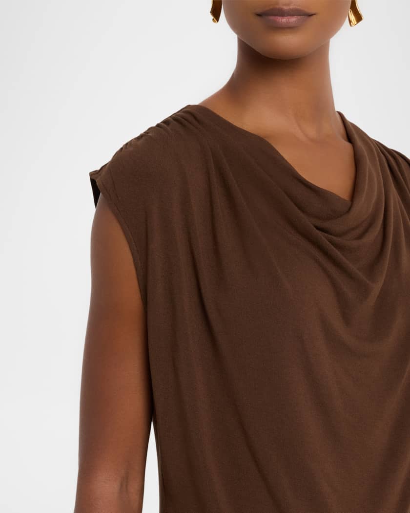 Draped Cowl-Neck Top