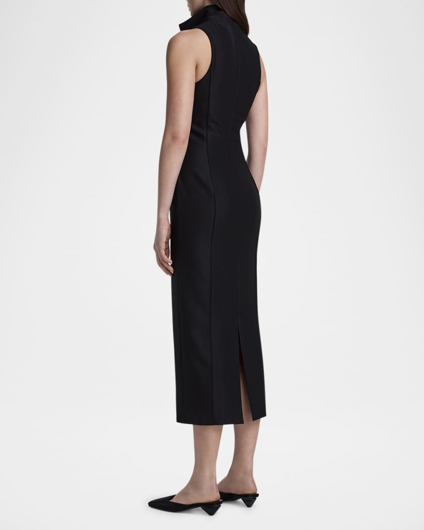Funnel Neck Midi Dress