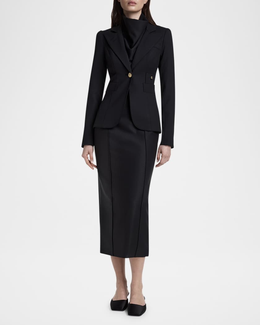 Funnel Neck Midi Dress