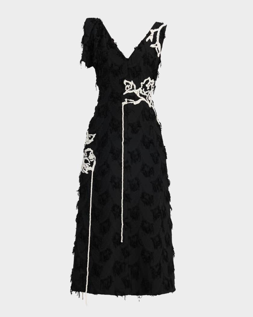 Erdem Sleeveless Fil Coupé Paisley Jacquard Midi Dress Neiman Marcus