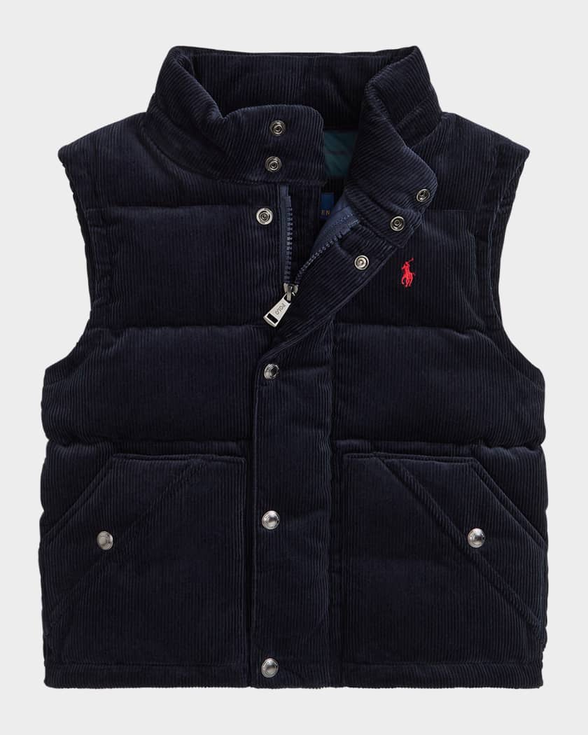 Boy's Convertible Corduroy Bomber Jacket, Size 2-7