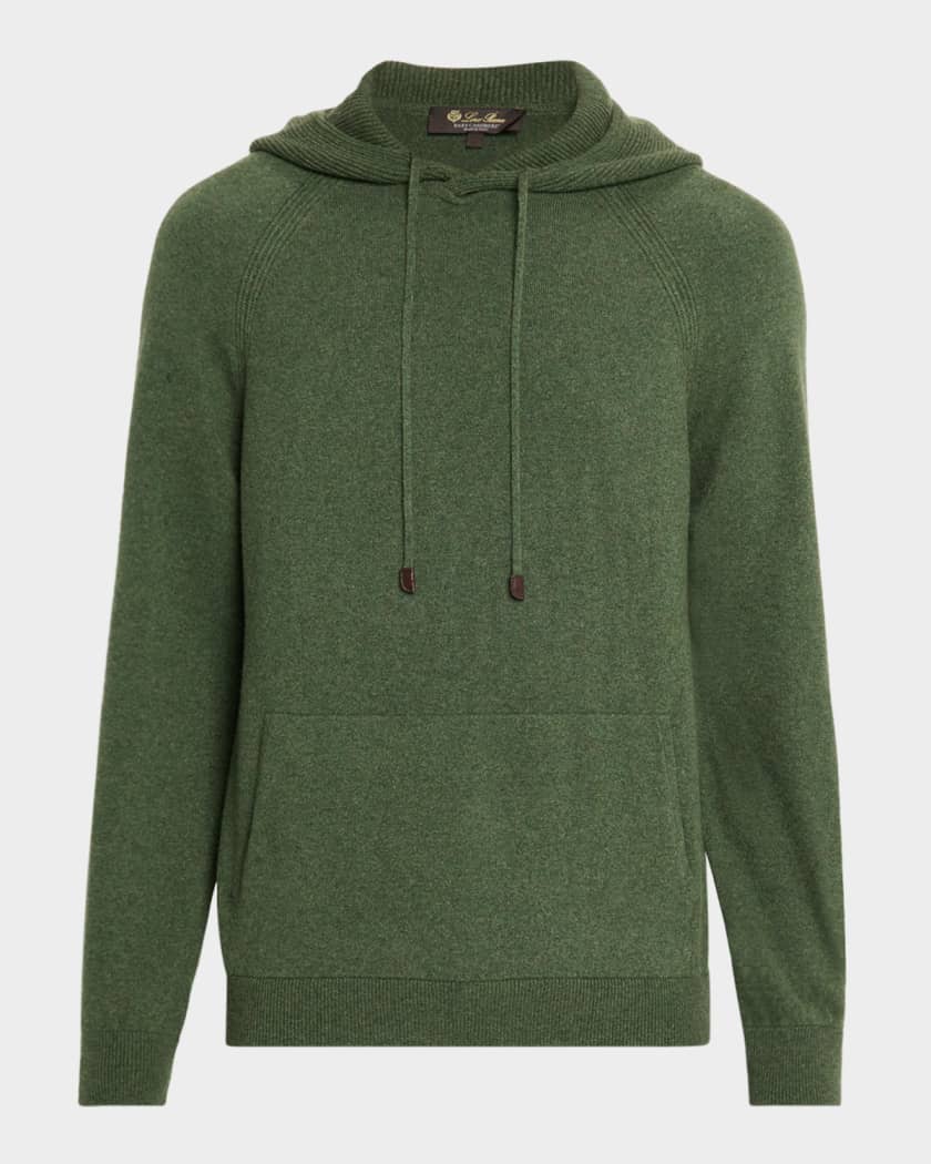 Loro Piana Men's Merano Baby Cashmere Knit Hoodie | Neiman Marcus